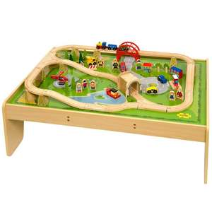Wooden Train Set and Train Layout Complete Set