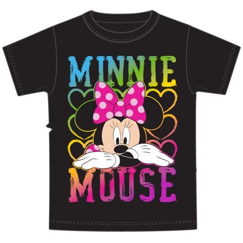 Youth Girls TShirt Rainbow Minnie Mouse Black XS